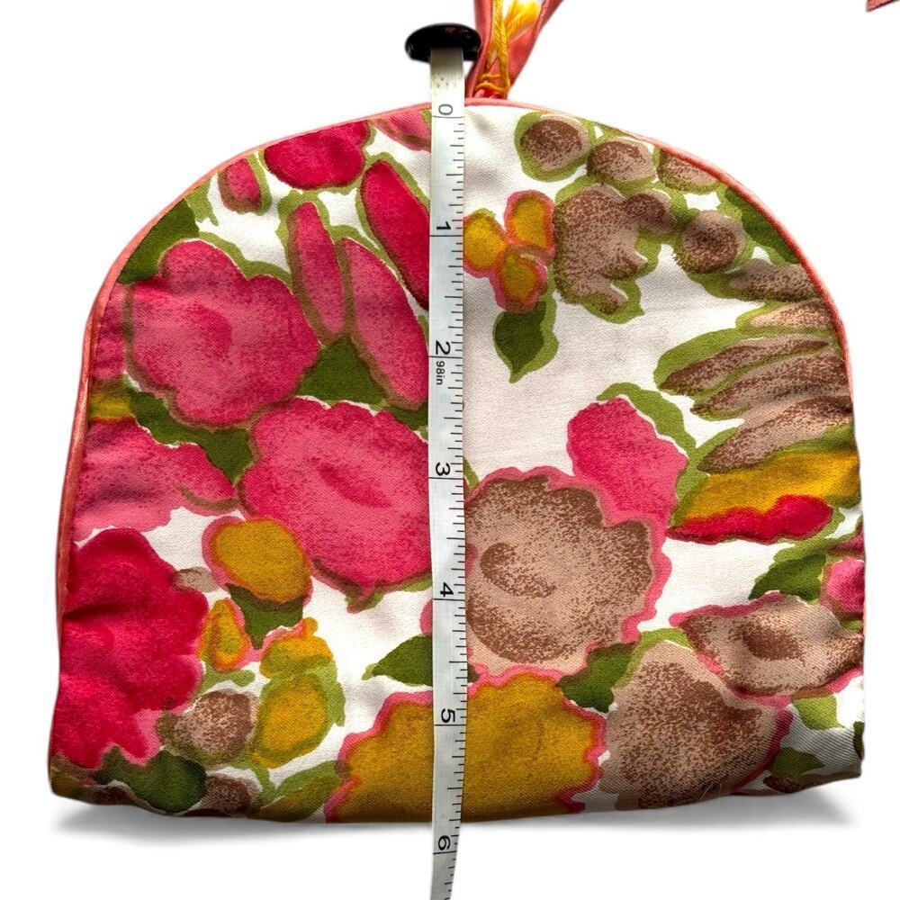 Vintage Kleinerts Cosmetic Bag Floral Pink Multi Compartment Satin Tie MCM - Picture 7 of 11